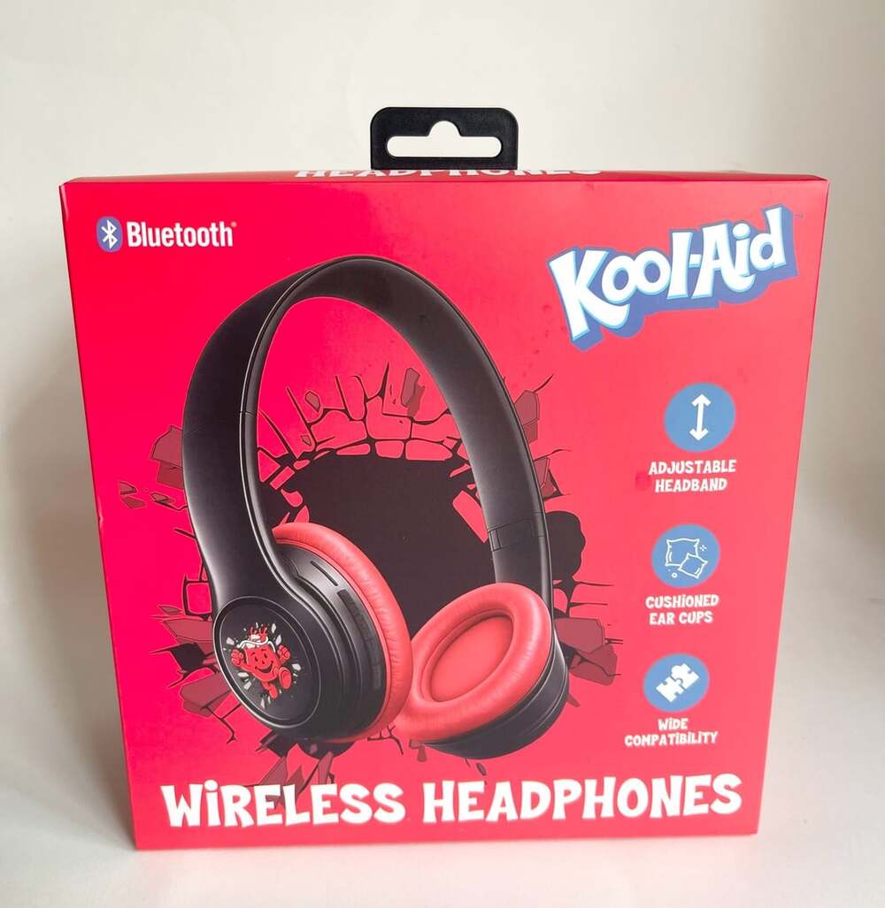 Kool-Aid Wireless Bluetooth Headphones with Adjustable Headband and Cushioned Ea